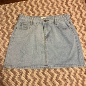 Light blue denim skirt